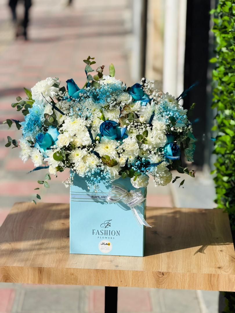 باکس گل تولد مناسب آقایان در گلفروشی کرمانشاه